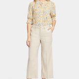 Wide Leg Cargo Capri Pants In Petite - Feather