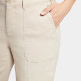 Wide Leg Cargo Capri Pants In Petite - Feather