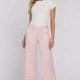 Wide Leg Cargo Capri Pants In Petite - Light Lilac