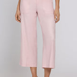 Wide Leg Cargo Capri Pants In Petite - Light Lilac