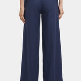 Mona Wide Leg Trouser Pants In Petite - Oxford Navy