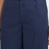 Mona Wide Leg Trouser Pants In Petite - Oxford Navy