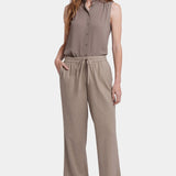 Relaxed Drawstring Pull-On Pants In Petite - Saddlewood
