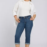 Marilyn Straight Crop Jeans In Petite - Sunset Villa