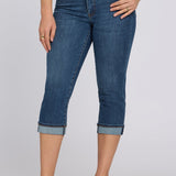 Marilyn Straight Crop Jeans In Petite - Sunset Villa