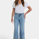 Teresa Wide Leg Ankle Jeans In Petite - Mist Springs