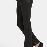 Coated Marilyn Straight Jeans In Petite - Black Coated