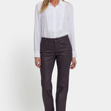 Coated Marilyn Straight Jeans In Petite - Fig Coated