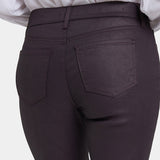 Coated Marilyn Straight Jeans In Petite - Fig Coated