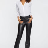 Faux Leather Marilyn Straight Pants In Petite - Black