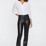 Faux Leather Marilyn Straight Pants In Petite - Black