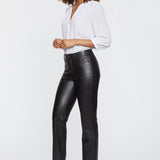 Faux Leather Marilyn Straight Pants In Petite - Black