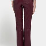 Faux Leather Marilyn Straight Pants In Petite - Tavern