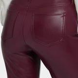 Faux Leather Marilyn Straight Pants In Petite - Tavern