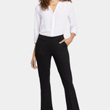Pull-On Flared Trouser Pants In Petite - Black