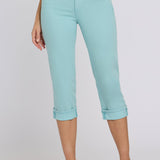 Marilyn Straight Crop Jeans In Petite - Aqua Haze