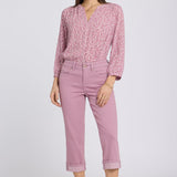 Marilyn Straight Crop Jeans In Petite - Dusky Daisy