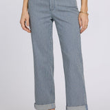 Bailey Relaxed Straight Crop Jeans In Petite - Malaga Stripe