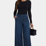 Mona Wide Leg Trouser Jeans In Petite - Louvre Sapphire