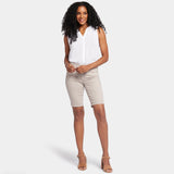 Briella 10 Inch Denim Shorts In Petite - Sandbar Stripe