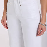Brigitte Wide Leg Capri Jeans In Petite - Optic White