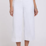 Brigitte Wide Leg Capri Jeans In Petite - Optic White