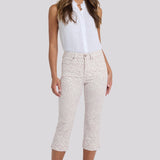 Marilyn Straight Crop Jeans In Petite - Snow Leopard