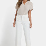 Teresa Wide Leg Ankle Jeans In Petite - Vintage White