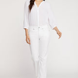 Marilyn Straight Ankle Jeans In Petite - Optic White