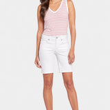 Ella Denim Shorts In Petite - Optic White