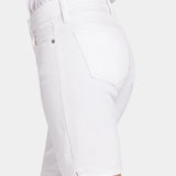 Ella Denim Shorts In Petite - Optic White