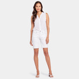 Ella Denim Shorts In Petite - Optic White