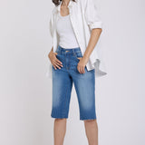 Kristie '80s Bermuda Denim Shorts In Petite - Pacifica