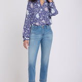 Sheri Slim Straight Ankle Jeans In Petite - Port Sea