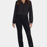 Marilyn Straight Jeans In Petite - Black Rinse