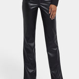 Vegan Stretch Leather Marilyn Straight Pants In Petite - Black