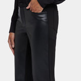 Vegan Stretch Leather Marilyn Straight Pants In Petite - Black
