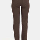 Vegan Stretch Leather Marilyn Straight Pants In Petite - Coffee Bean