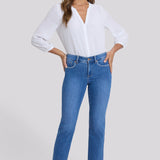 Marilyn Straight Ankle Jeans In Petite - Blue Paradise
