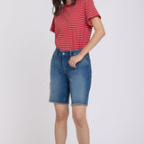 Boyfriend Denim Shorts In Petite - Breezy Palms