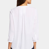 Pintuck Blouse In Petite - Optic White