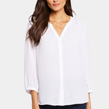 Pintuck Blouse In Petite - Optic White