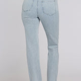Marilyn Straight Jeans In Petite - Azure Stripe