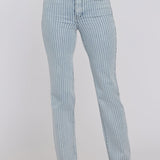 Marilyn Straight Jeans In Petite - Azure Stripe