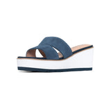 Raizy Wedge Sandals - Navy
