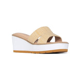 Raizy Wedge Sandals - Ecru