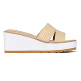 Raizy Wedge Sandals - Ecru