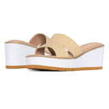 Raizy Wedge Sandals - Ecru