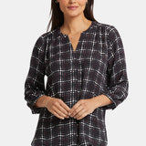 Pintuck Blouse - Lattice Dots
