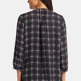 Pintuck Blouse - Lattice Dots